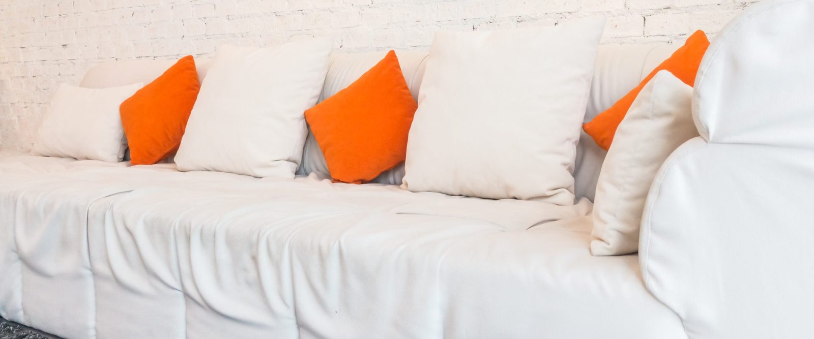 Pillow on white sofa decoration in living room interior